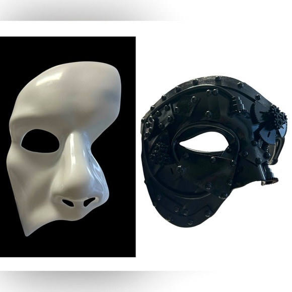 White and Black Theatrical Masks - Picture 1 of 6